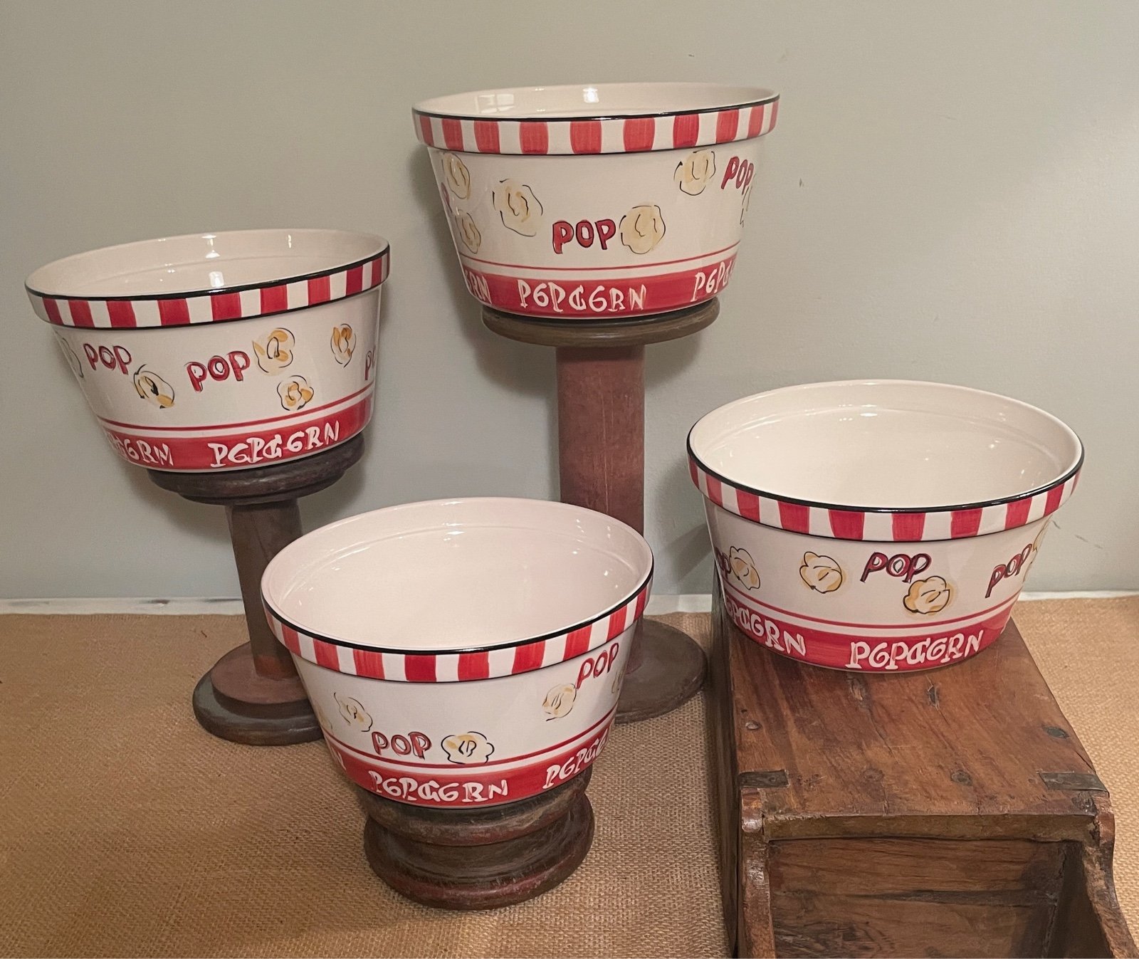Pop Pop Popcorn Ceramic Bowl Tabletops Unlimited Movie Theatre Room Decor