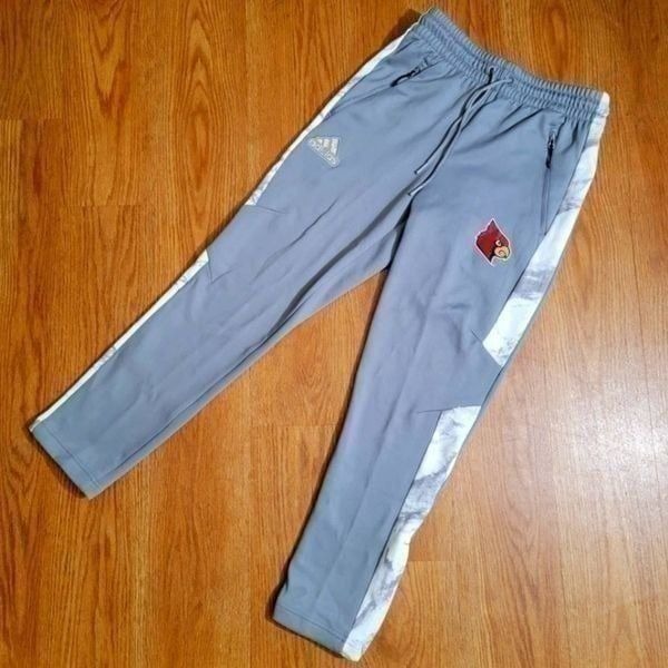 Adidas University Of Louisville Cardinals Basketball Warm Up Pants Size Small S