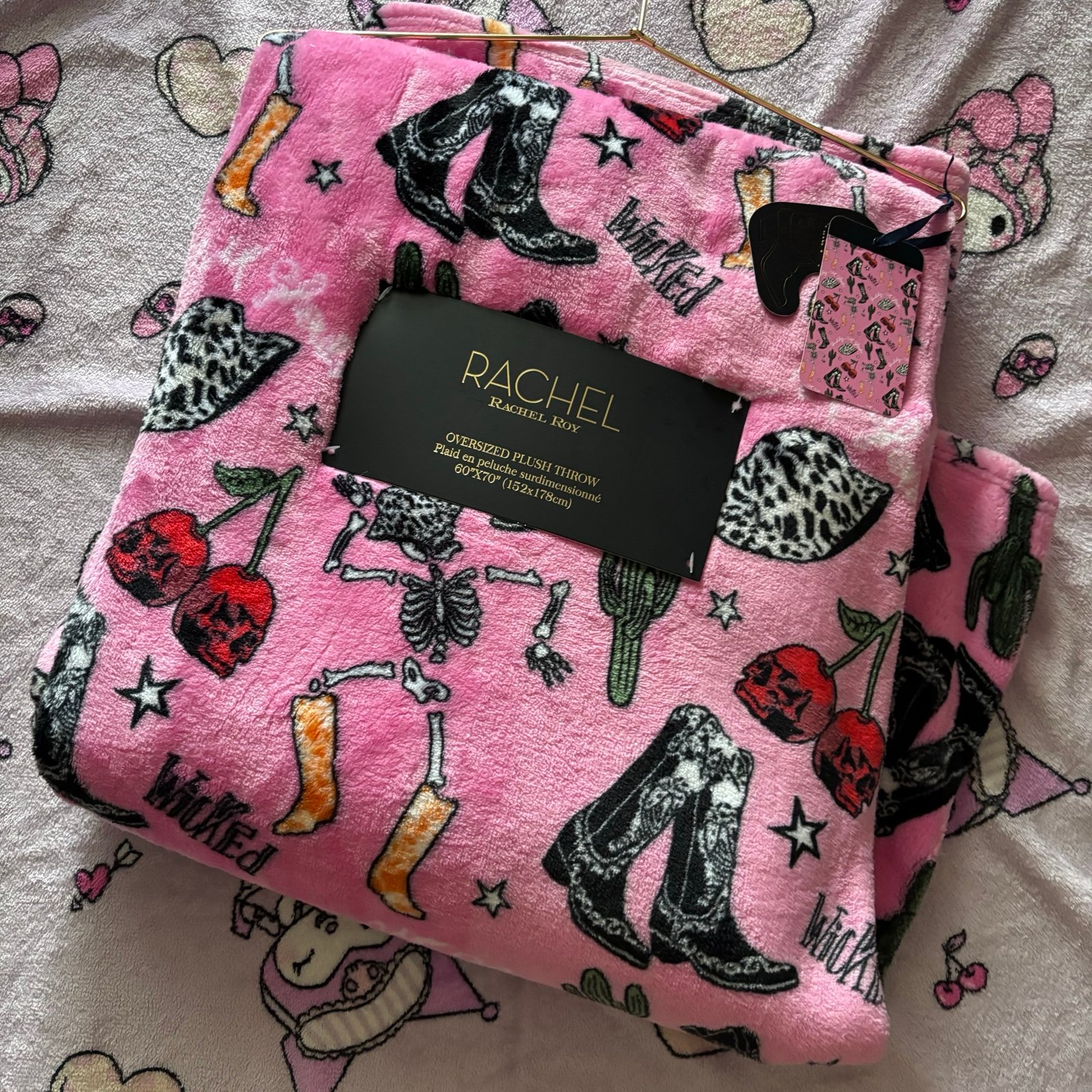 Pink Spooky Cowgirl Blanket