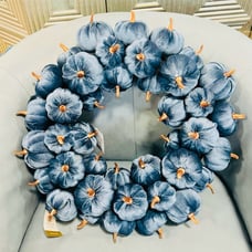Blue Velvet Pumpkins Wreath !