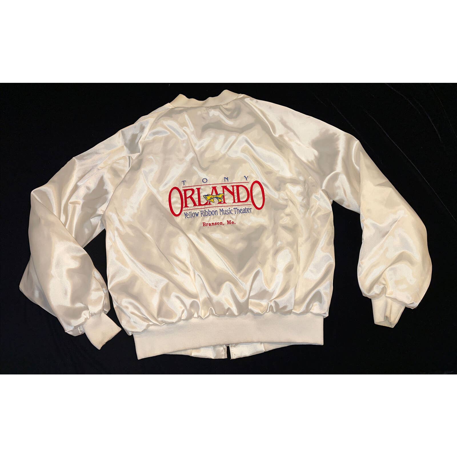 Vintage Bright White “Tony Orlando” Bomber Jacket King Louie USA Large Mint