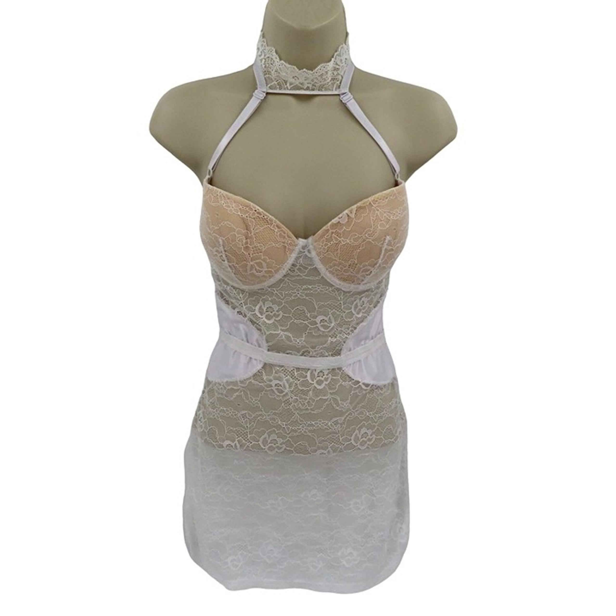 Fredericks of Hollywood Medium White Floral Flower Lace Underwire Padded Dress