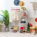 Clothes Rack for Hanging Clothes with 4 Wood Shelves, Freestanding Clothes