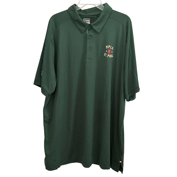 NHL Fanatics Pro Wild Green Polo Shirt 2XL MPLS & St. Paul Lightweight