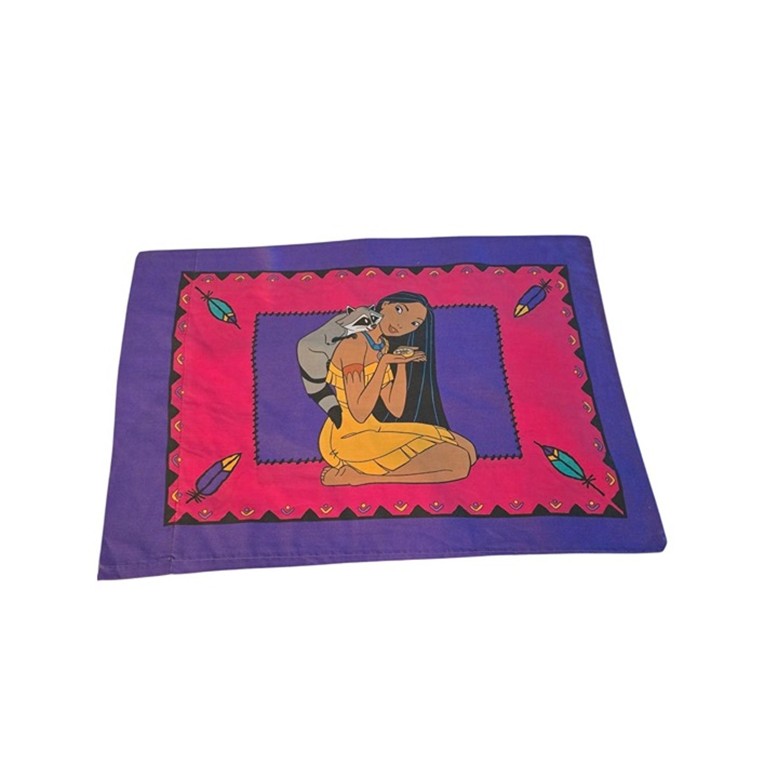 Vintage 90s Disney Pocahontas & Meeko Double Sided Pillowcase Standard