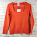 JoosTricot Long Sleeve Scoop Neck Top Sweater in Ferrari Orange Medium NWT