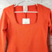 JoosTricot Long Sleeve Scoop Neck Top Sweater in Ferrari Orange Medium NWT