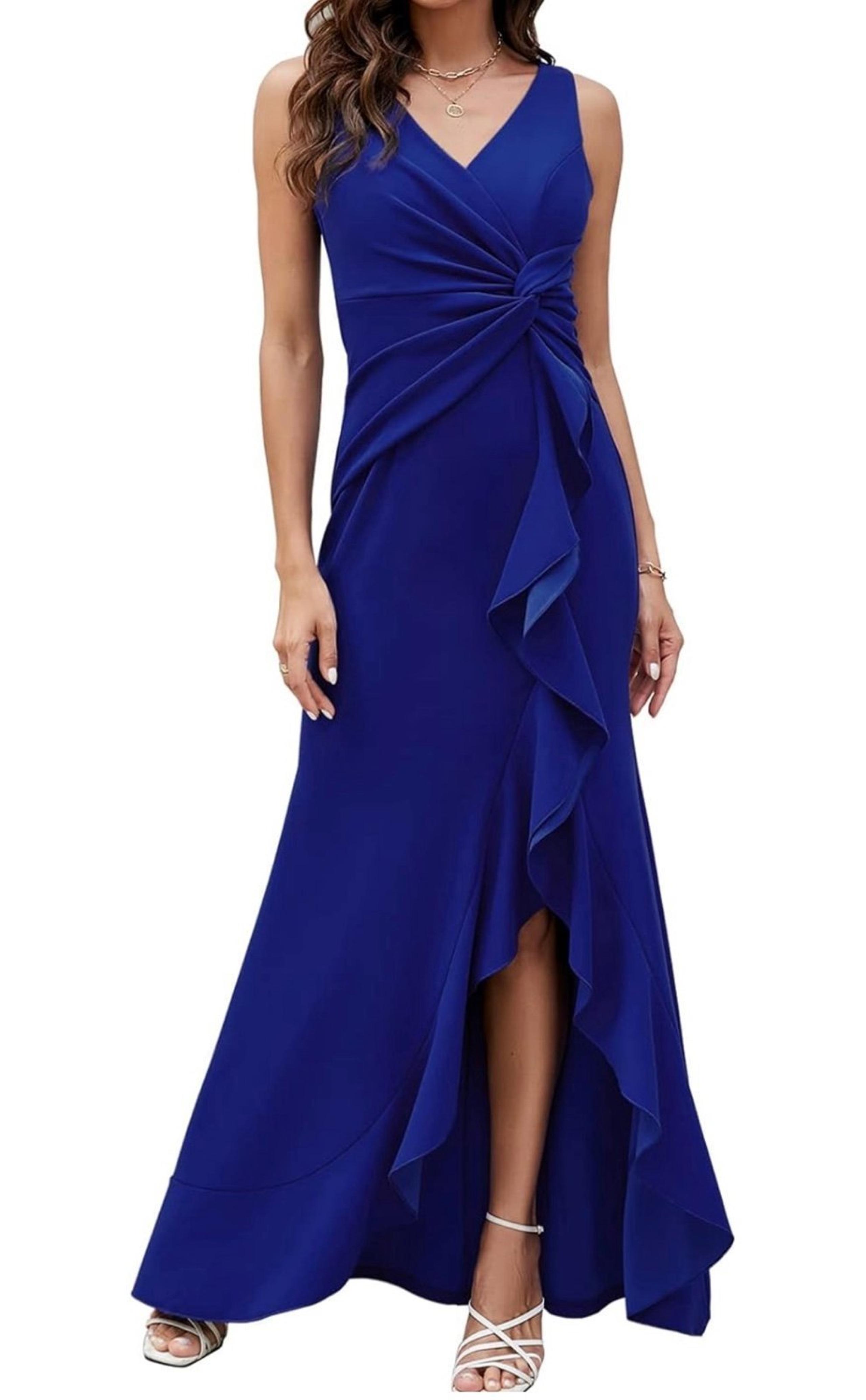 Dark blue wrap dress