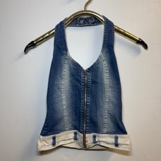 Vintage denim halter top size 38/small excellent condition made in Brazil
