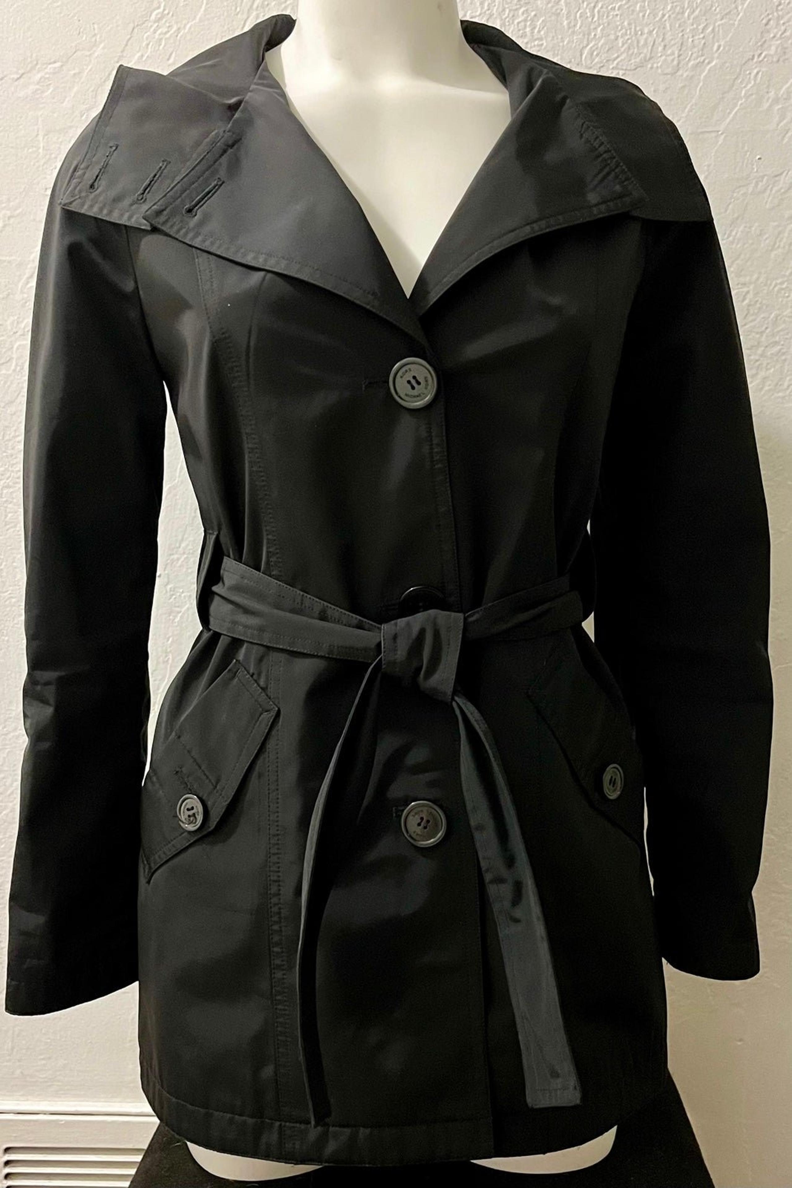 Michael Michael Kors Black Hooded Trench Coat Women’s size XS