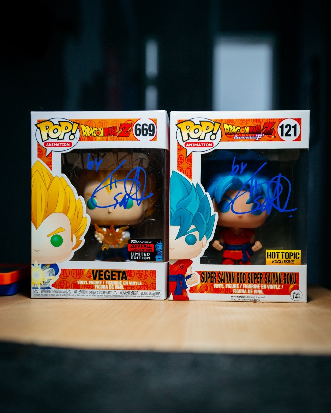 Funko Pop! Dragonball Goku Vegeta Lot Signed By Gen Sato (Japanese animator)