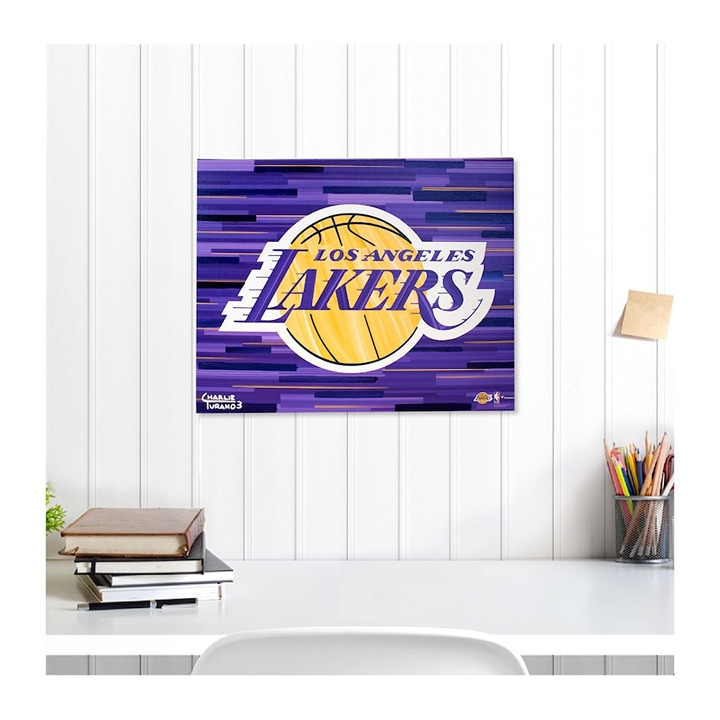 Los Angeles Lakers 16 x 20 Embellished Giclee Print by Charlie Turano III