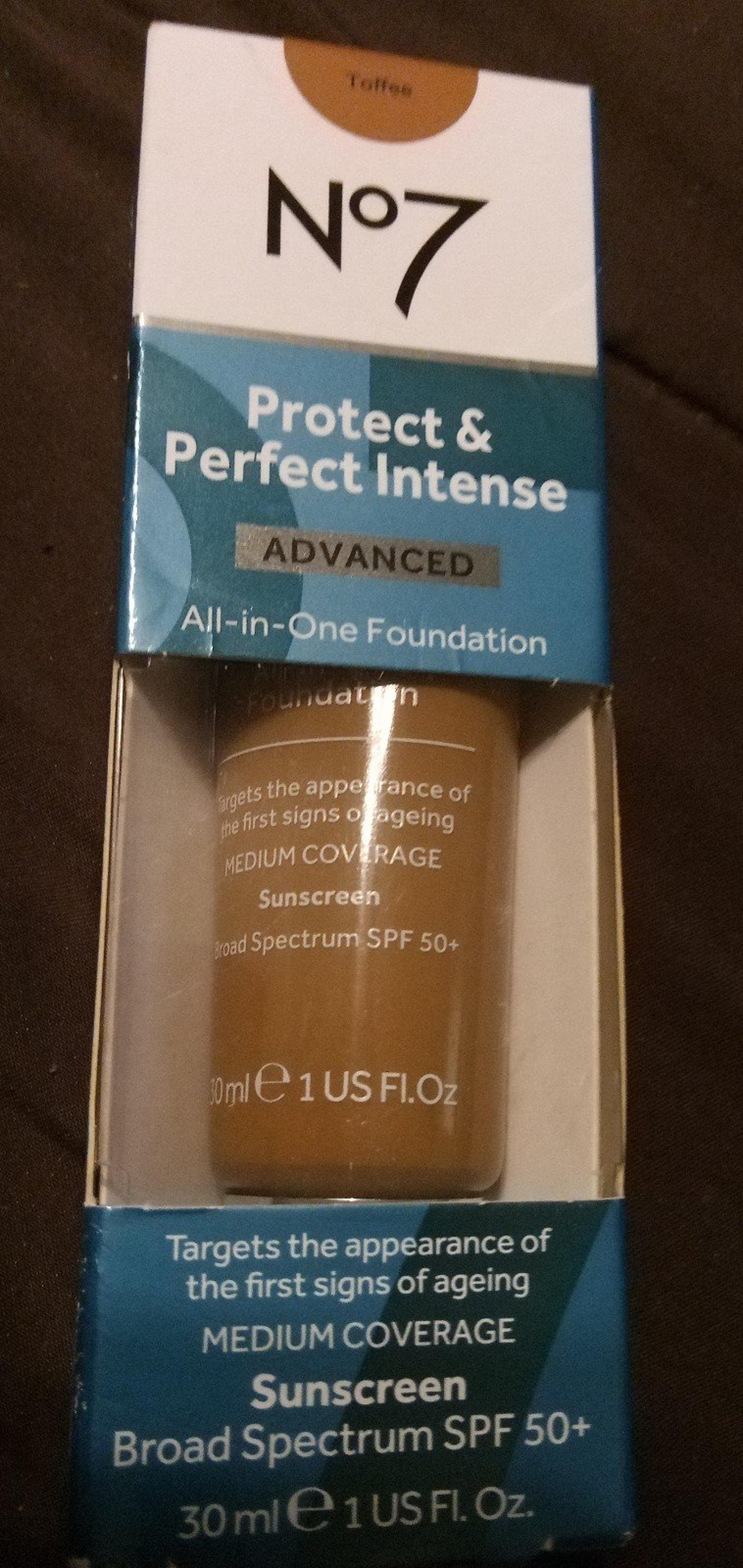 No7 Protect & Perfect Intense Foundation shade Toffee