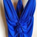 Black Halo Cobalt Blue Draped Halter Top Large NWT