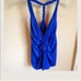 Black Halo Cobalt Blue Draped Halter Top Large NWT