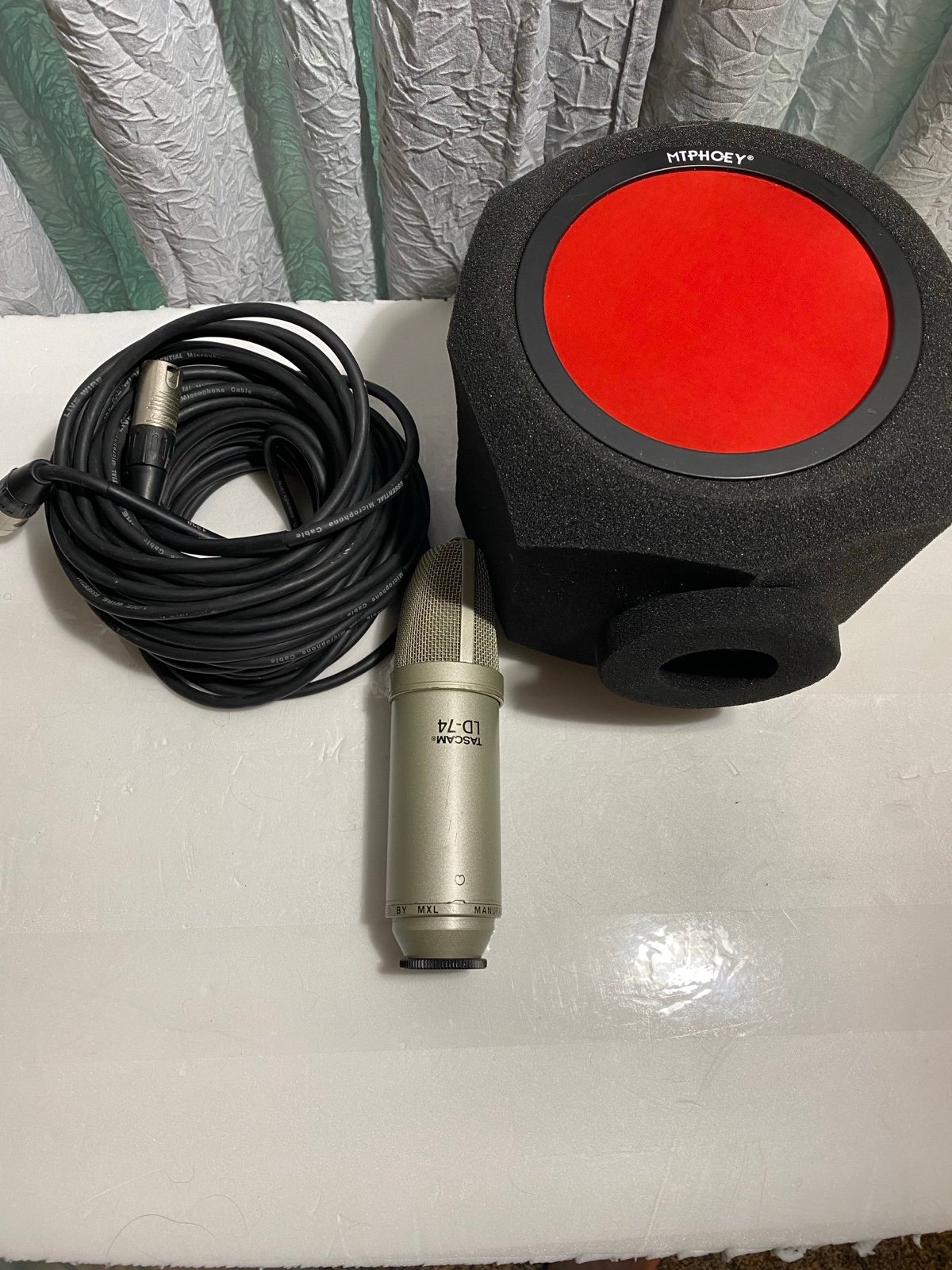 Microphone with 50ft cord & Foam mic filter
