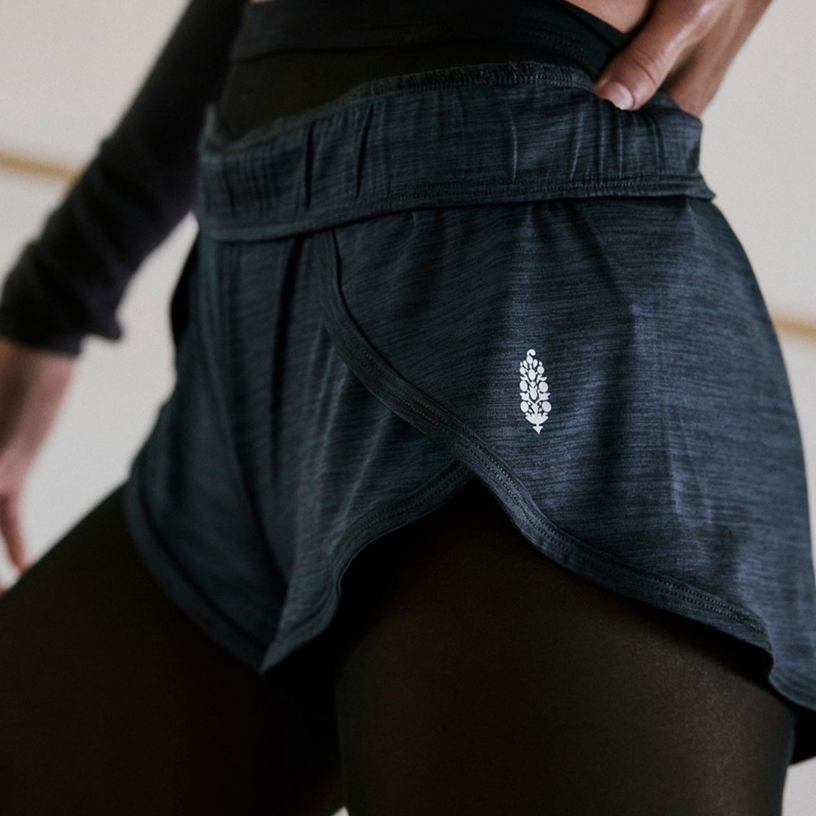 NWT Free People Beat Street Shorts in Dark Grey