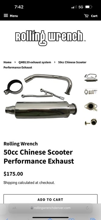 50cc gy6 performance muffler kit