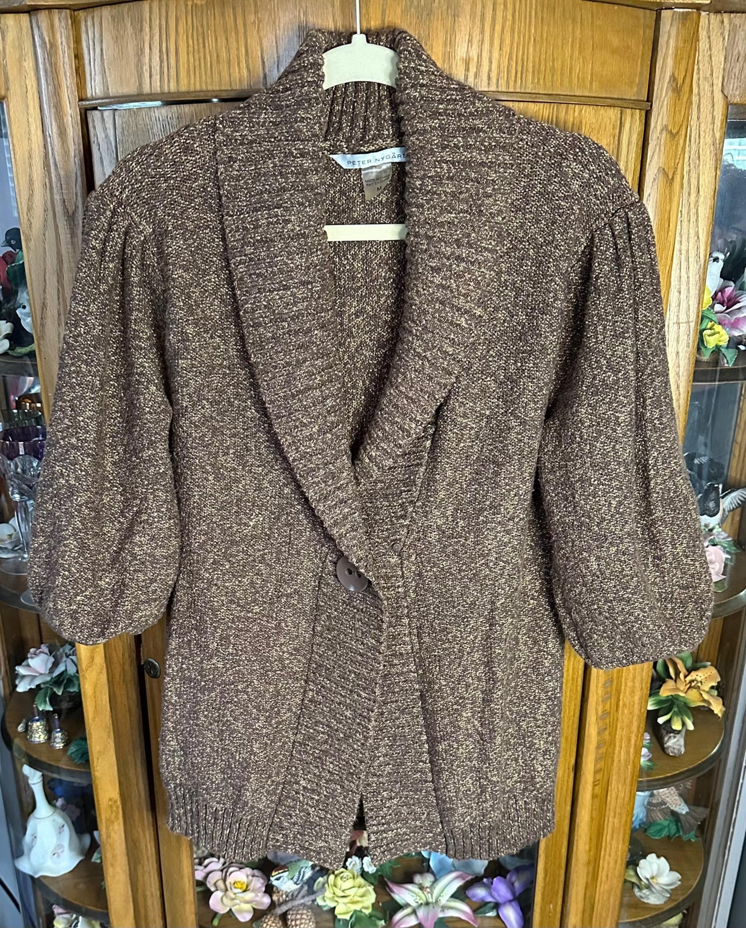 Peter Nygard 3/4 Sleeve Sweater Cardigan/Jacket Size Medium