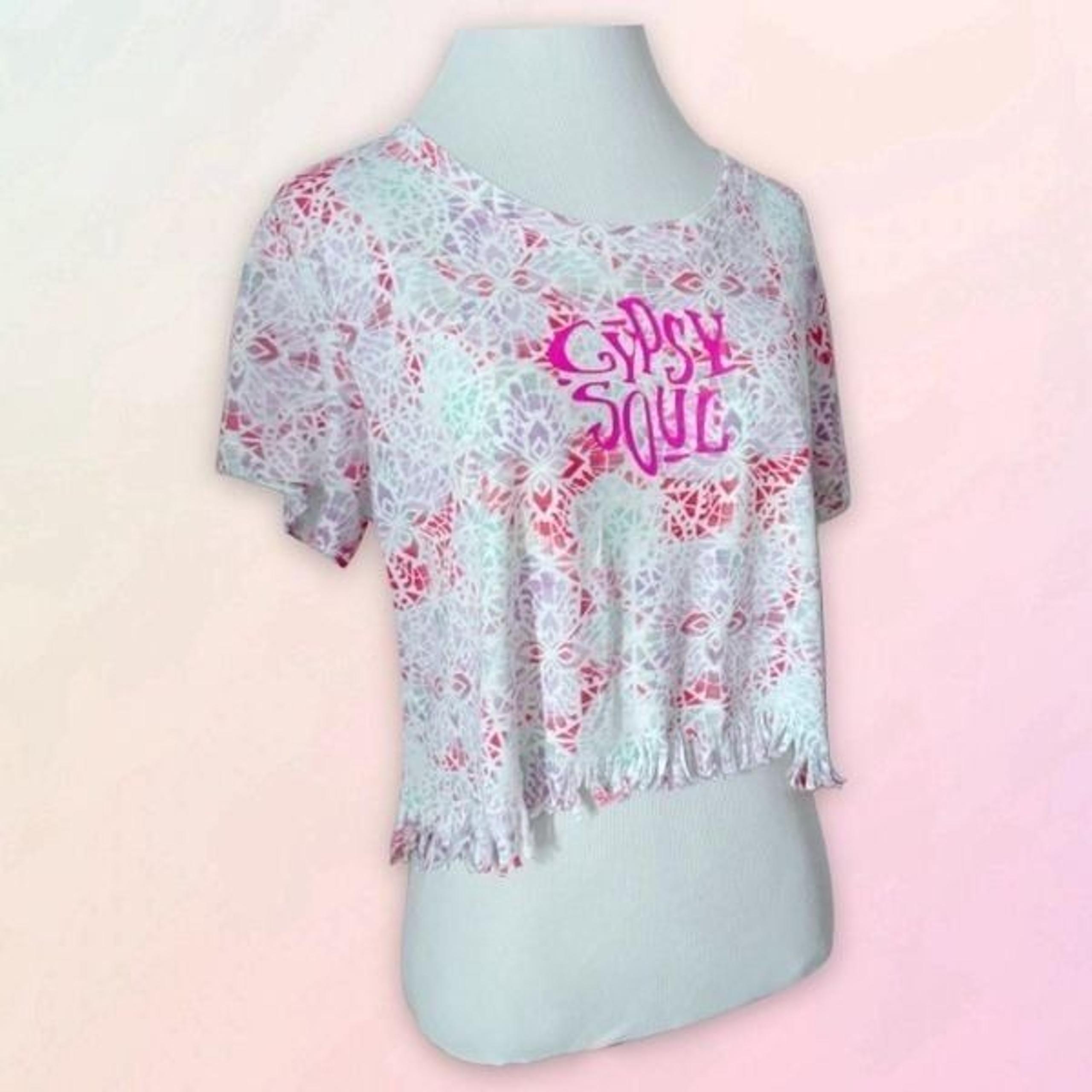 Gypsy Soul, Reworked, Kaleidoscope Print, Cropped Baby Tee