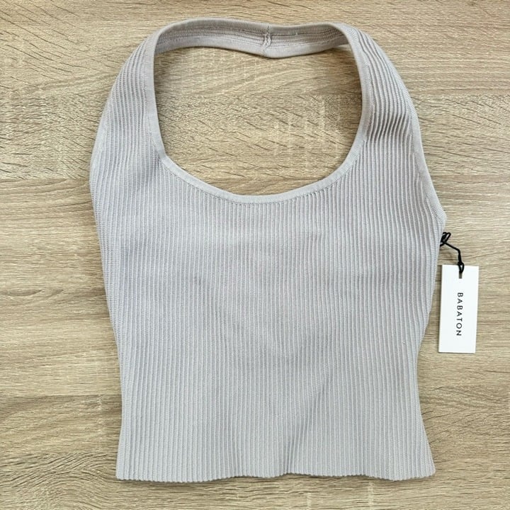 NWT Aritzia Babaton Sculpt Knit Backless Halter Top Lilac Purple
