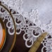 Grey Rectangular Lace Fabric Tablecloth with Macrame Border Embroidered Kitchen