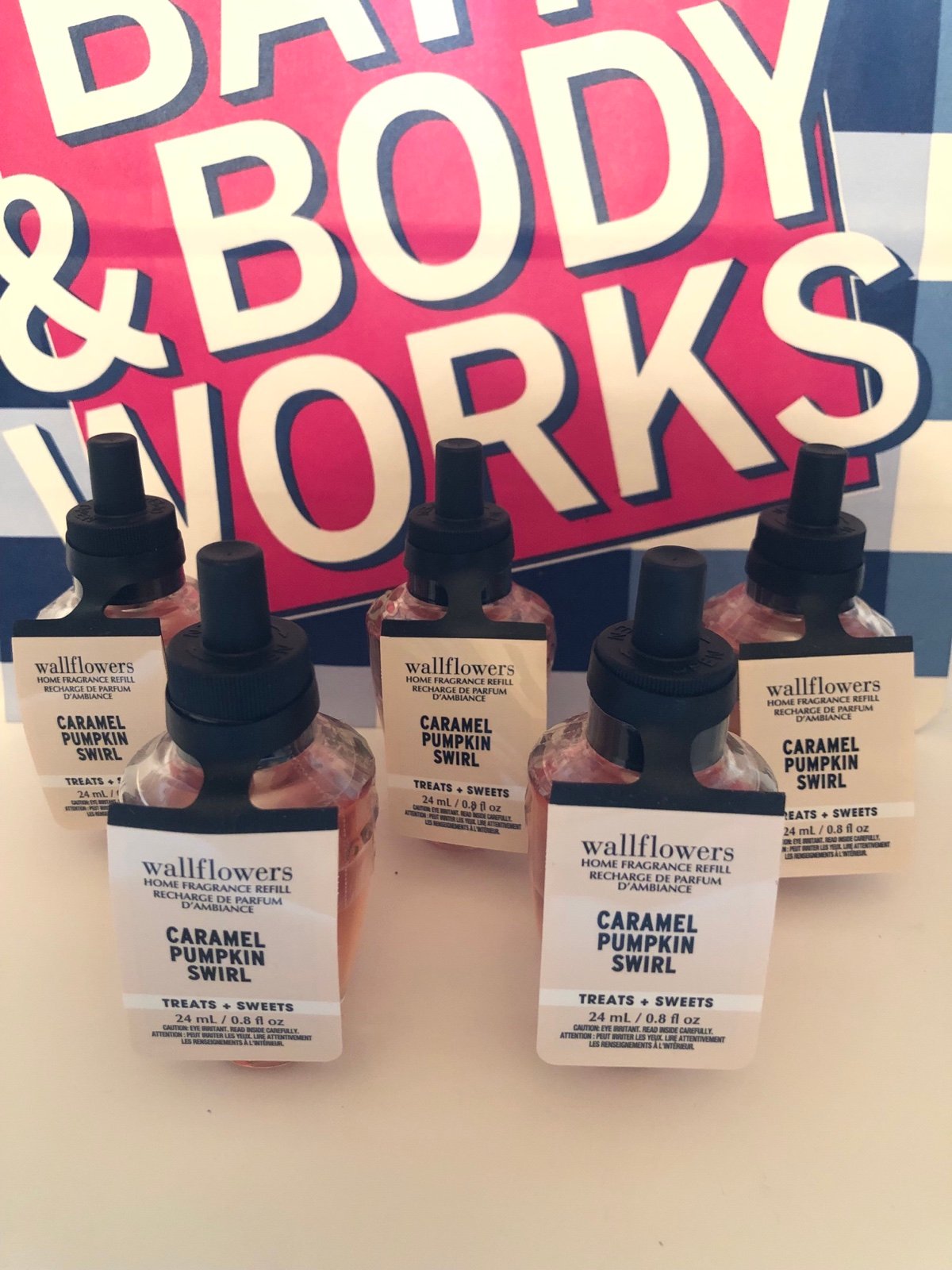 Bath & Body Works X5 Caramel Pumpkin Swirl Wallflowers Fragrance Refill