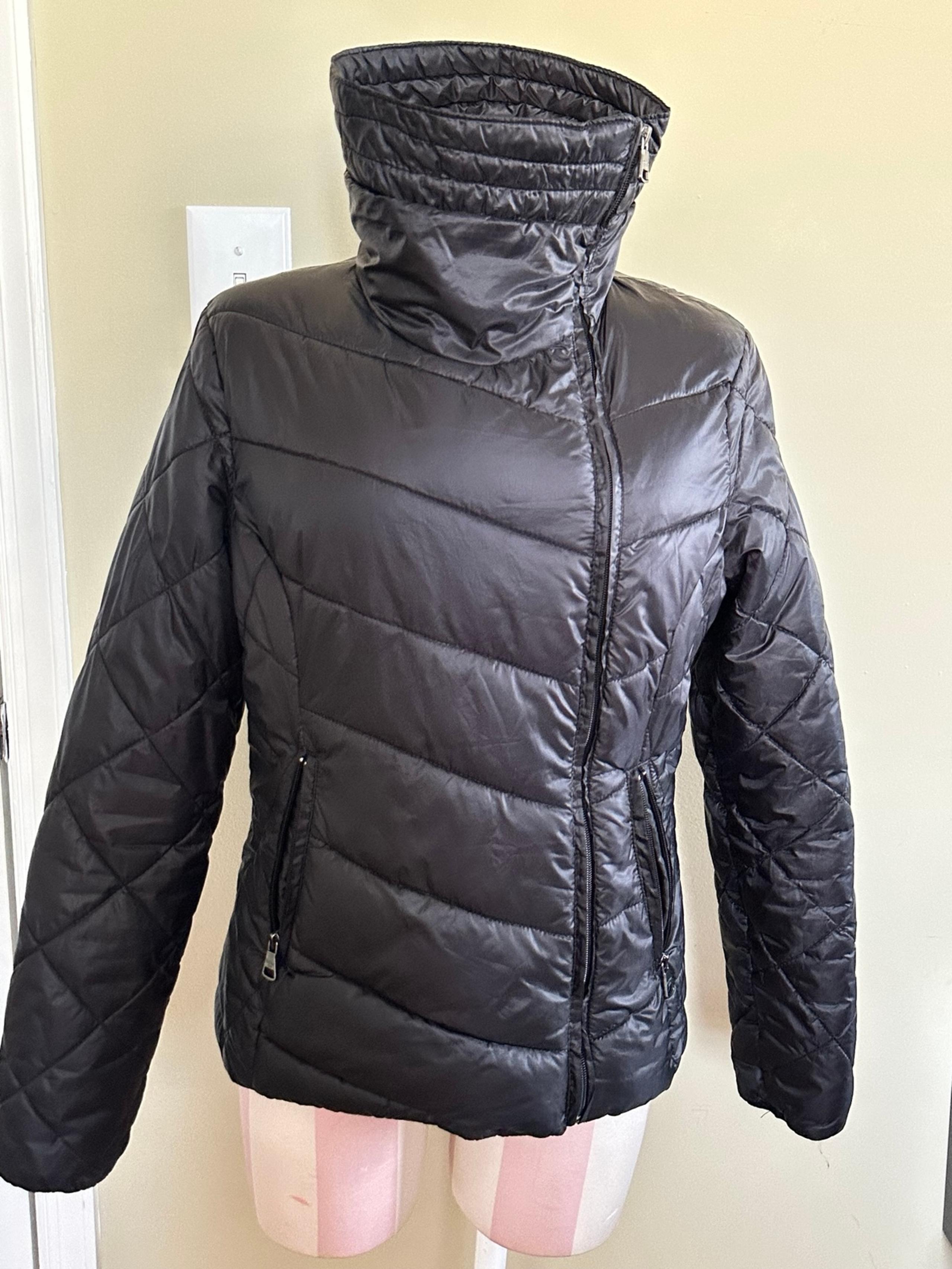 Madden Girl Black Quilted Puffer Jacket Women Size M