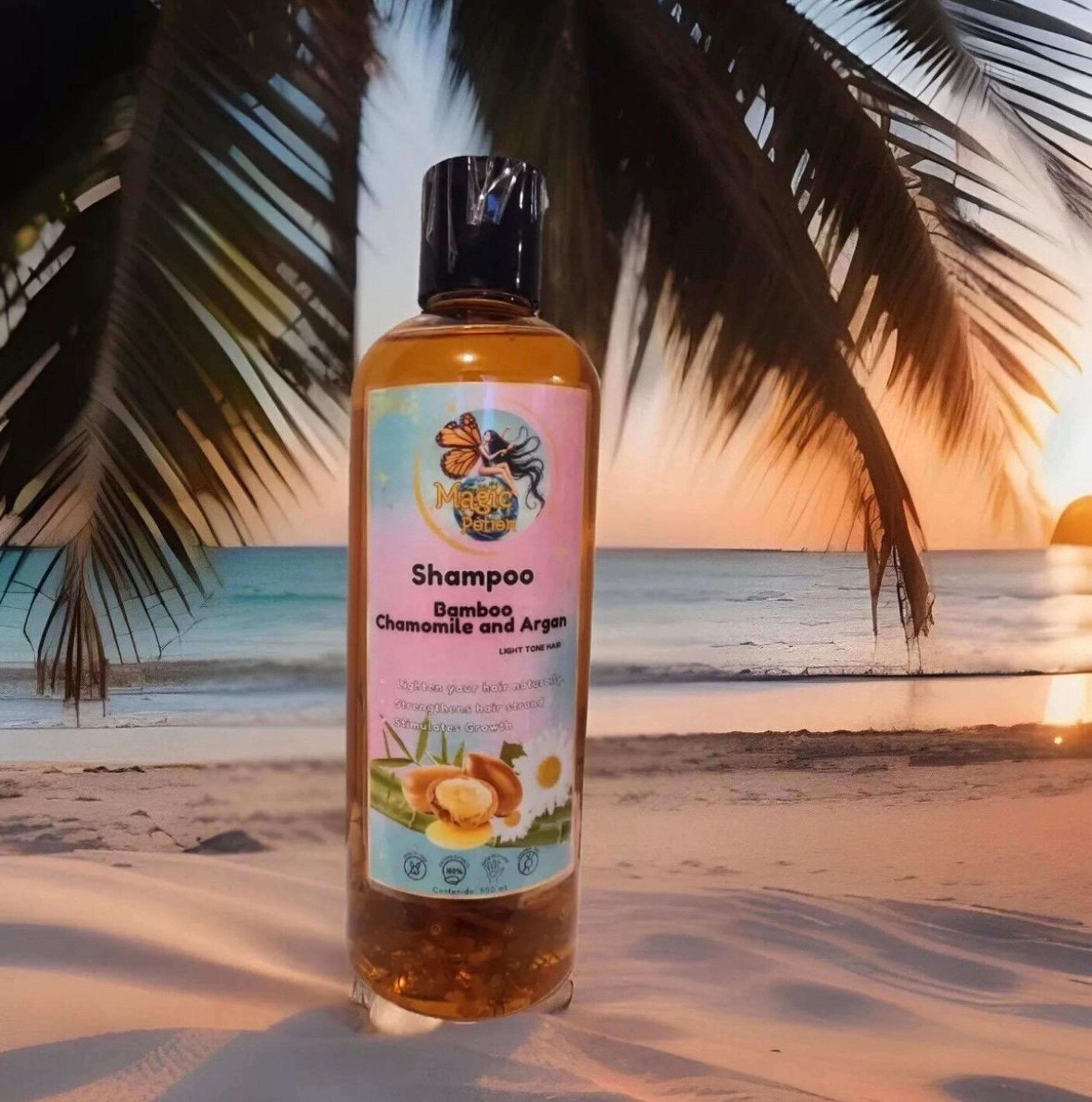 Salt-Free Shampoo 500 ml, Chamomile, Bamboo and Argan - Lightens hair, Growth.