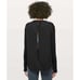 Lululemon Still At Ease Black Cashmere Knit Open Back Pullover Sweater 10 EUC