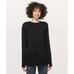 Lululemon Still At Ease Black Cashmere Knit Open Back Pullover Sweater 10 EUC