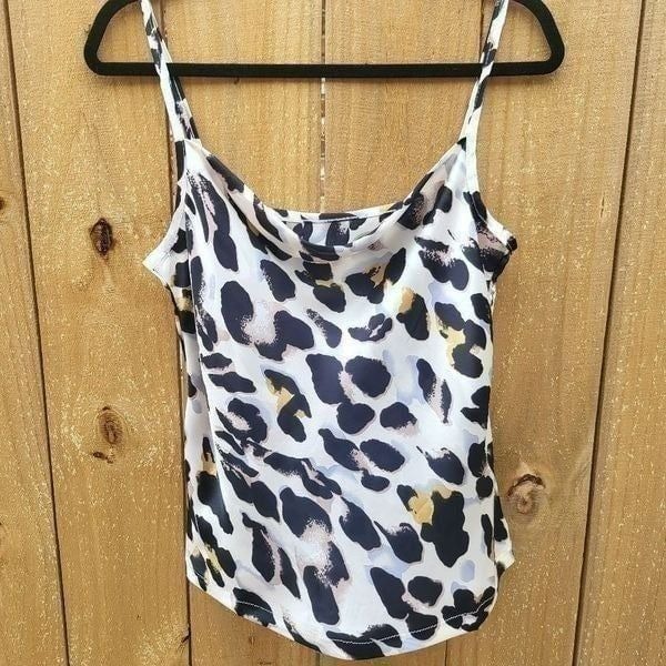 Womens Blouse, Leopard Print Silk Soft Sleeveless Camisole