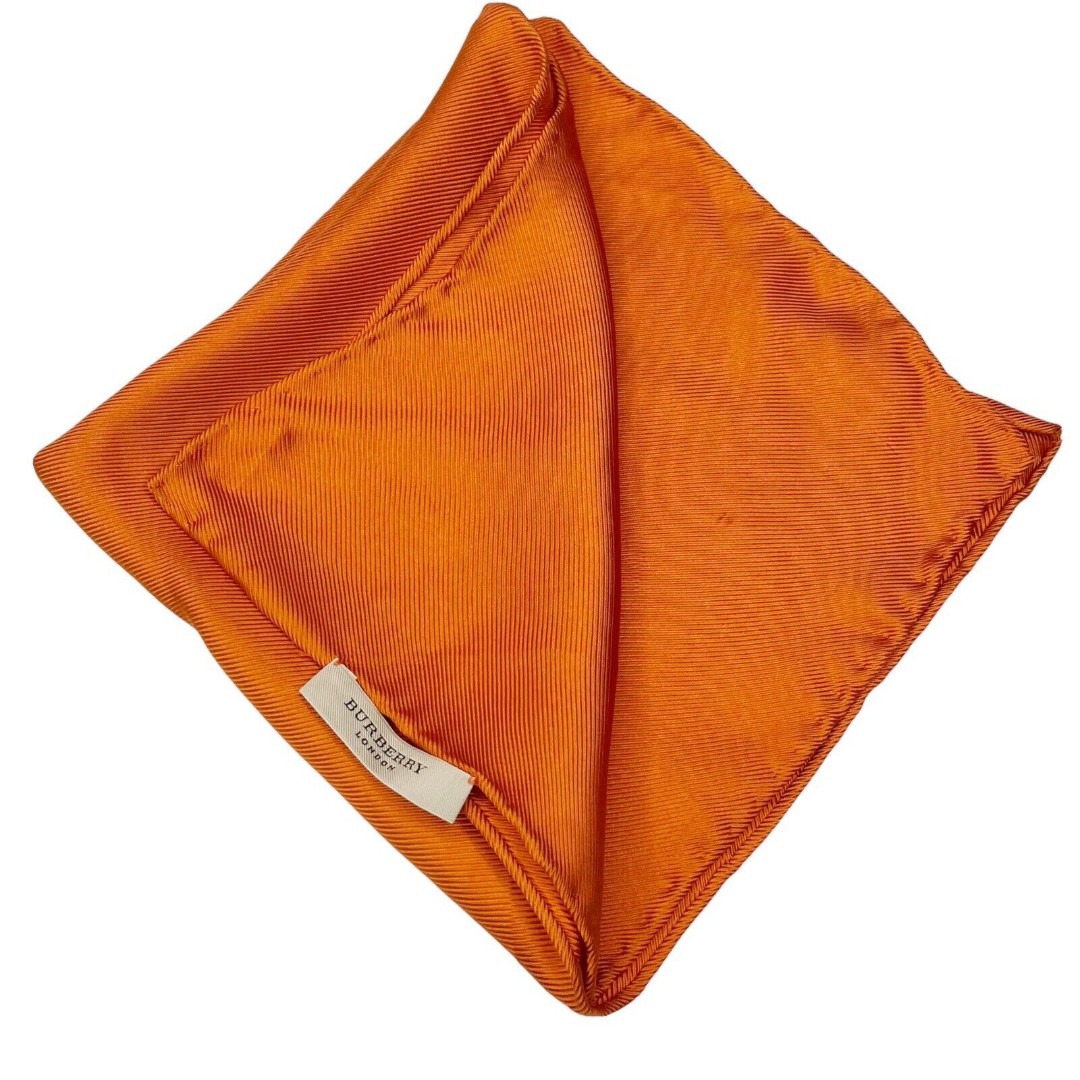 Burberry London Unisex Satin Handkerchief 15 Inches Orange Designer