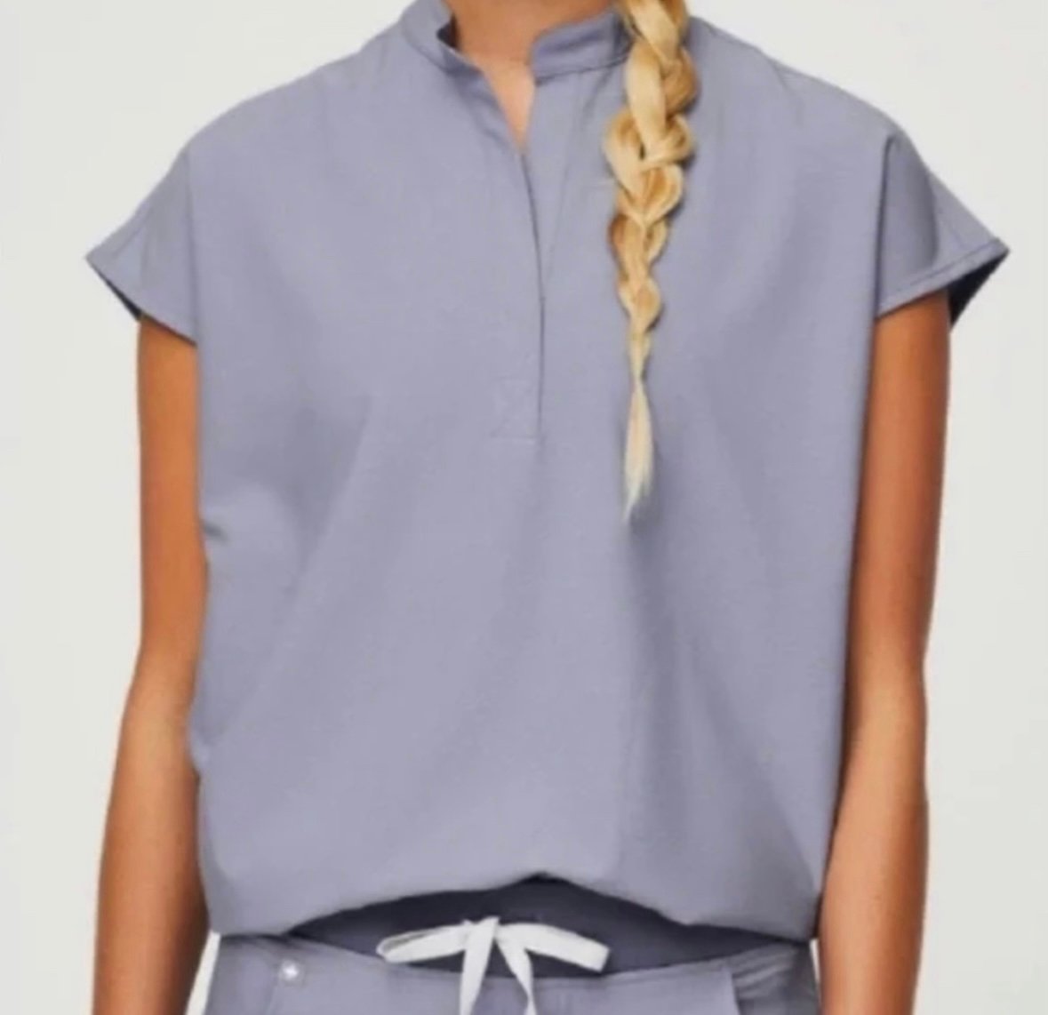 FIG Clothing Rafaela Mandarin Collar Scrub Top NWOT