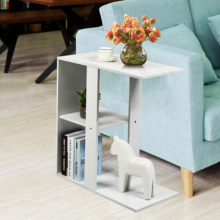 Side End Table Nightstand White