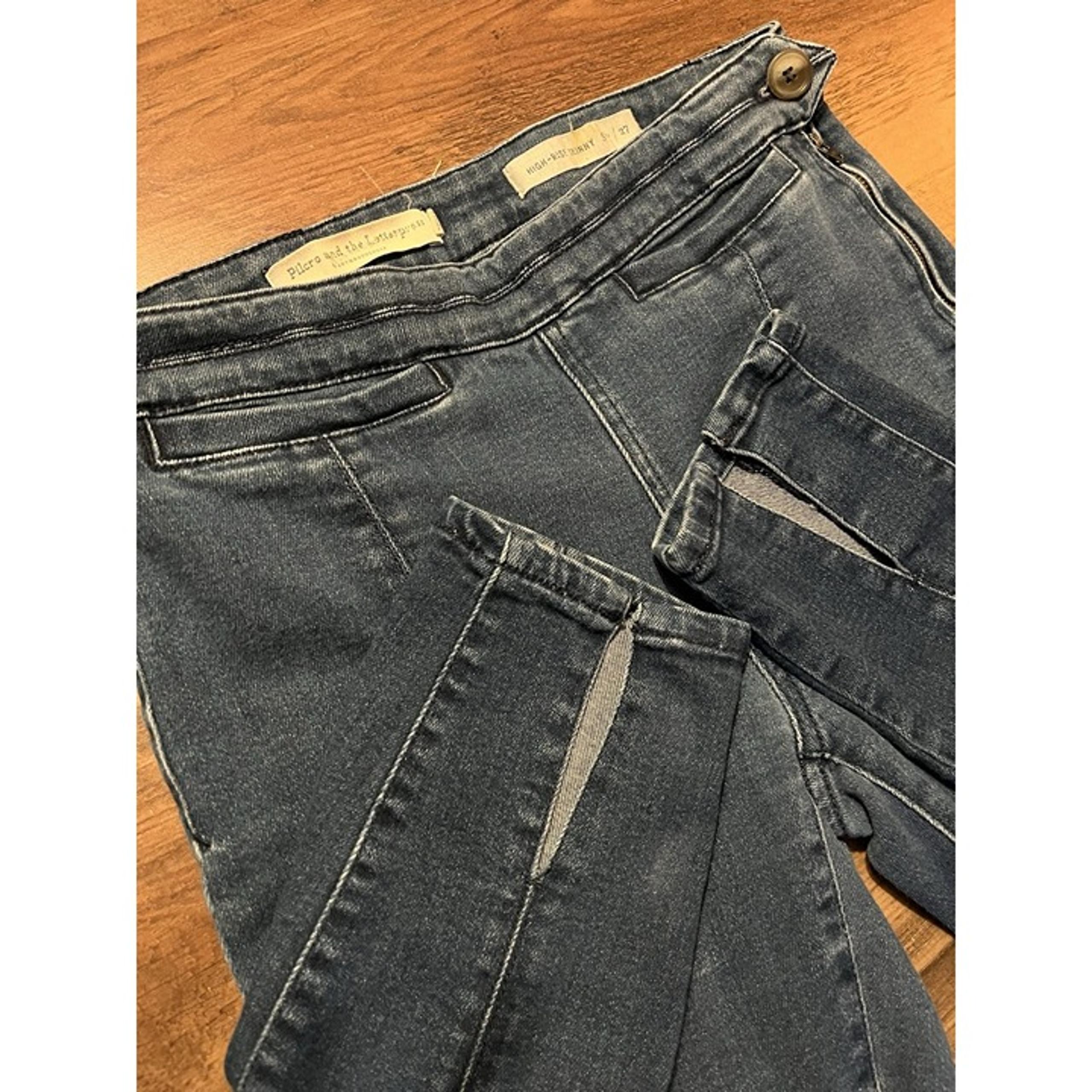 Anthropologie Pilcro High Rise Skinny Paneled Jeans Stretch Medium Wash Size 27