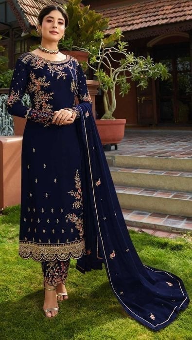 Navy Blue Salwar Kameez (Indian Traditional Clothing, lehenga, saree)