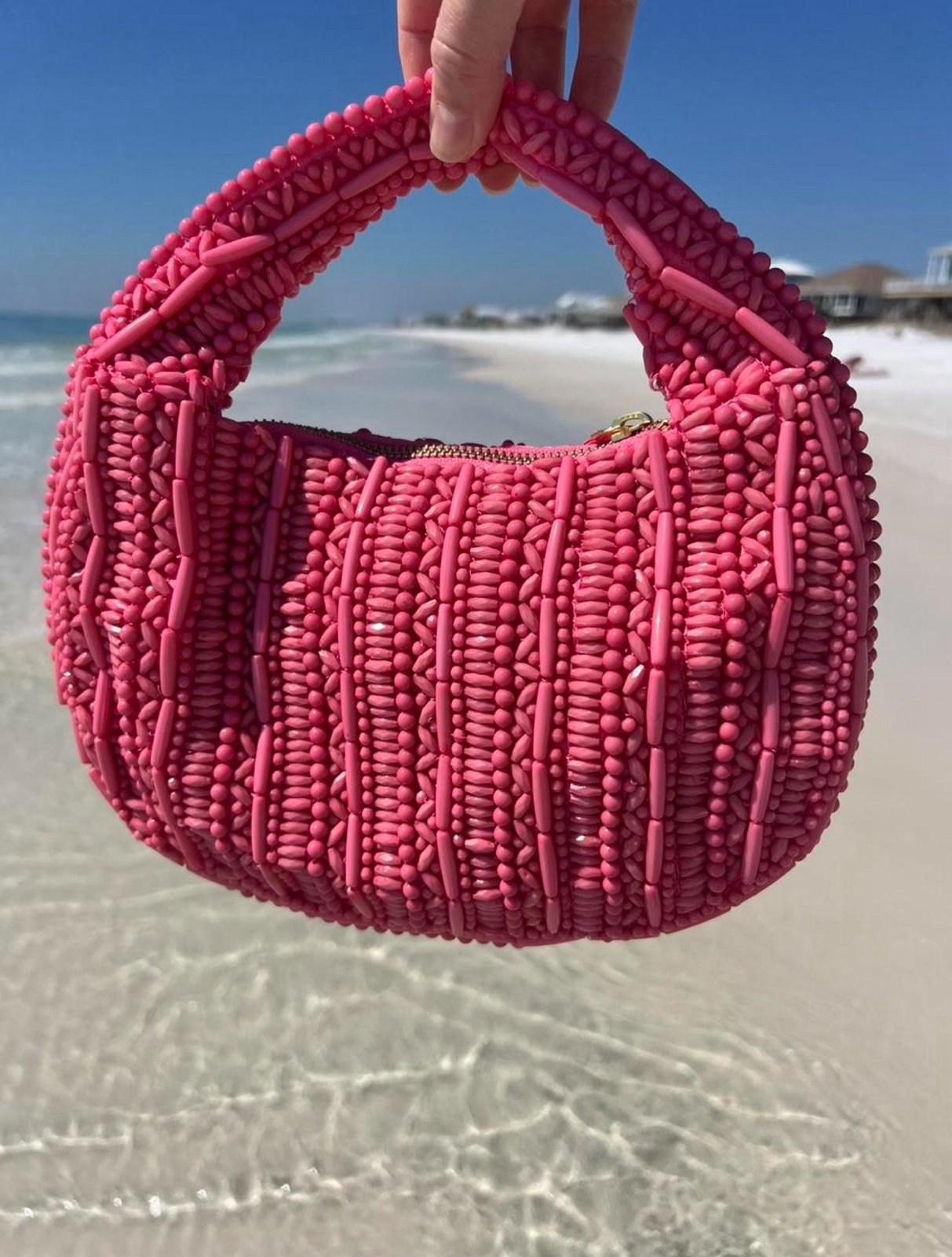 Viral Pink Beaded Bag, NWT Handcrafted In India