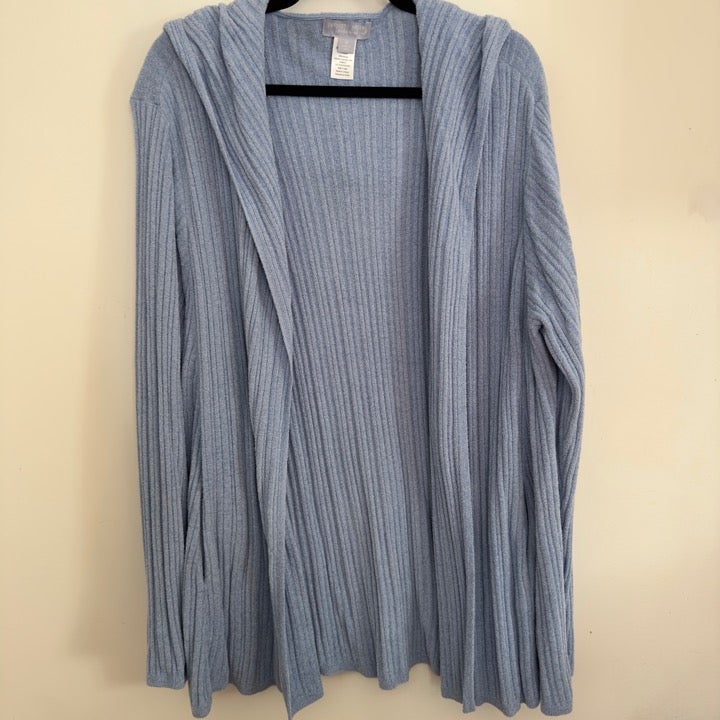 Barefoot Dreams Cozy Chic Ultra Light Oasis Ribbed Hooded Cardigan 2X