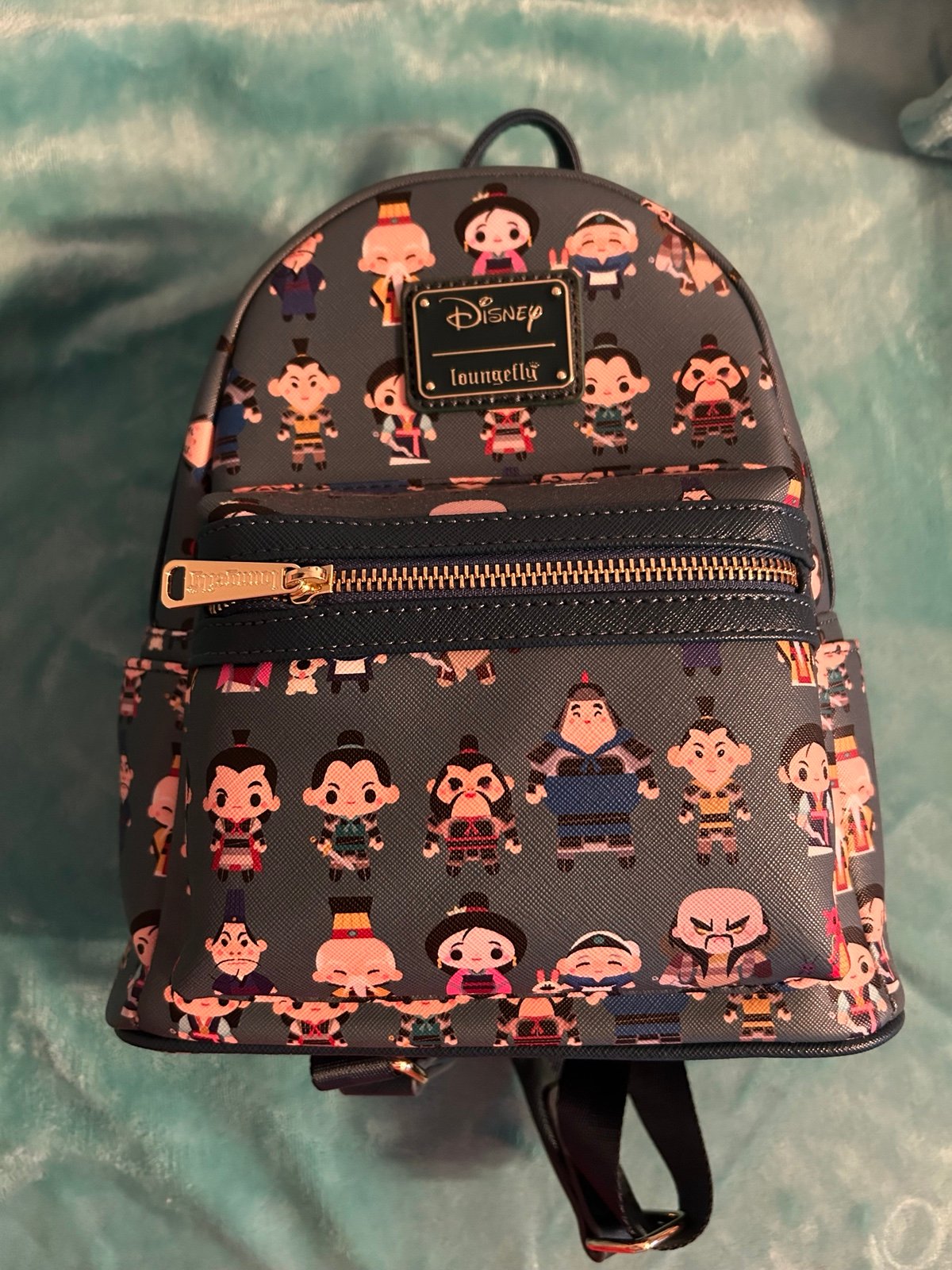 Loungefly Disney Mulan Chibi Characters Mini Backpack with small wallet