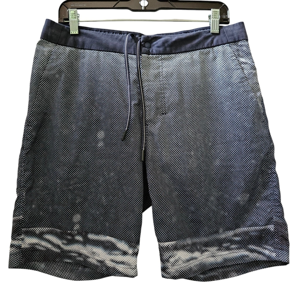 LULULEMON Board Shorts Men's 34x9 Blue El Current Short Unlined Navy Dot Coastal