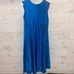 SCHONE Maternity Women’s Blue Silk Open Front Photoshoot Dress Size M