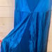 SCHONE Maternity Women’s Blue Silk Open Front Photoshoot Dress Size M