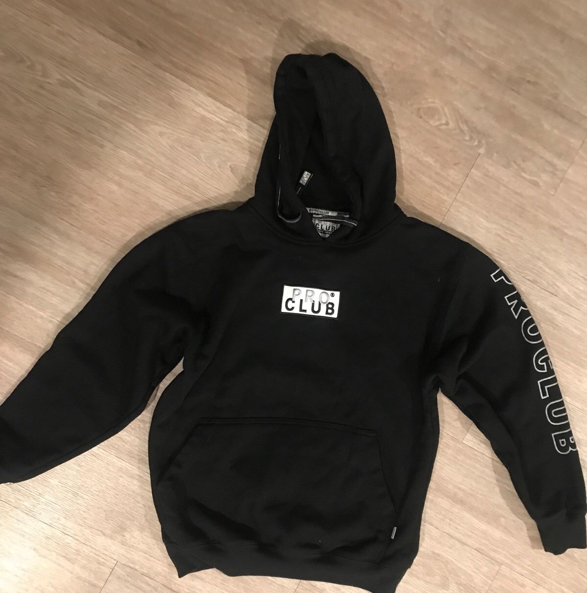 ProClub Heavyweight Embroidered hoody sweatshirt with box logo