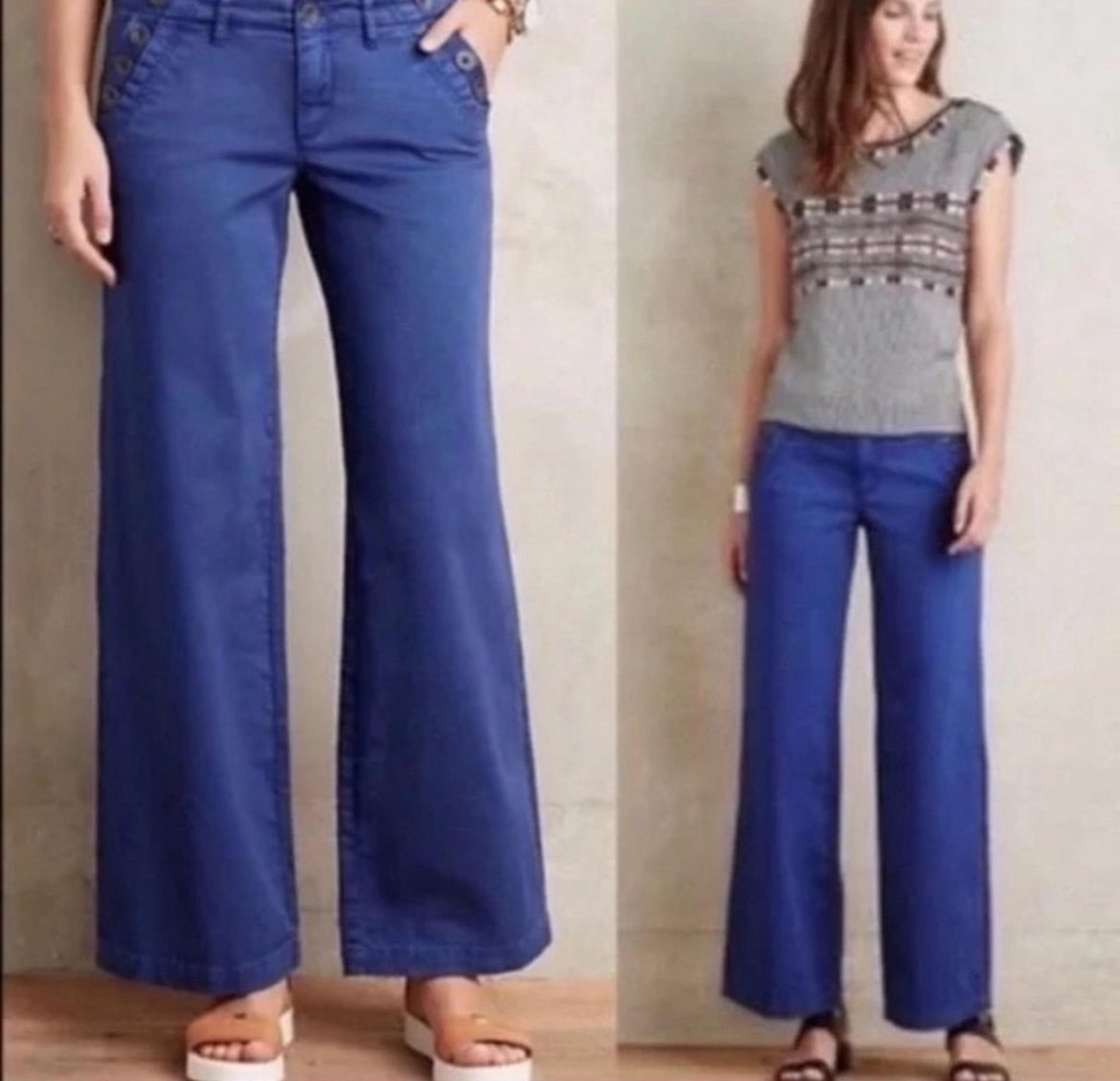 Anthropologie Pilcro & the Letterpress Logan Wide Leg Sailor Pants