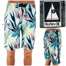 Hurley Phantom Board Shorts Men's Size 30 Nautical Map Tropical Print JF EUC