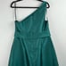 Alfred Sung Hunter Green One-Shoulder Satin Twill A-Line Maxi Gown Size 16 NWT