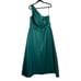 Alfred Sung Hunter Green One-Shoulder Satin Twill A-Line Maxi Gown Size 16 NWT