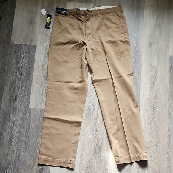 New With Tags Polo Ralph Lauren Men 100% Cotton Preston Khaki Pant Tan Sz 36x32