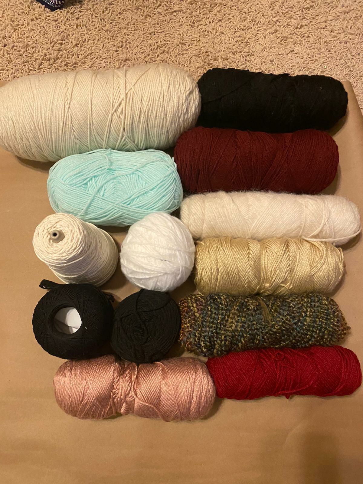 Lot of 13 Assorted Colors Yarns & String